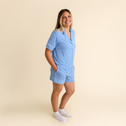 Chatham Blue Women's Luxe Pajama Short Set