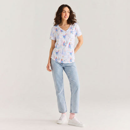 Disney Elsa & Anna Women's V-Neck Tee