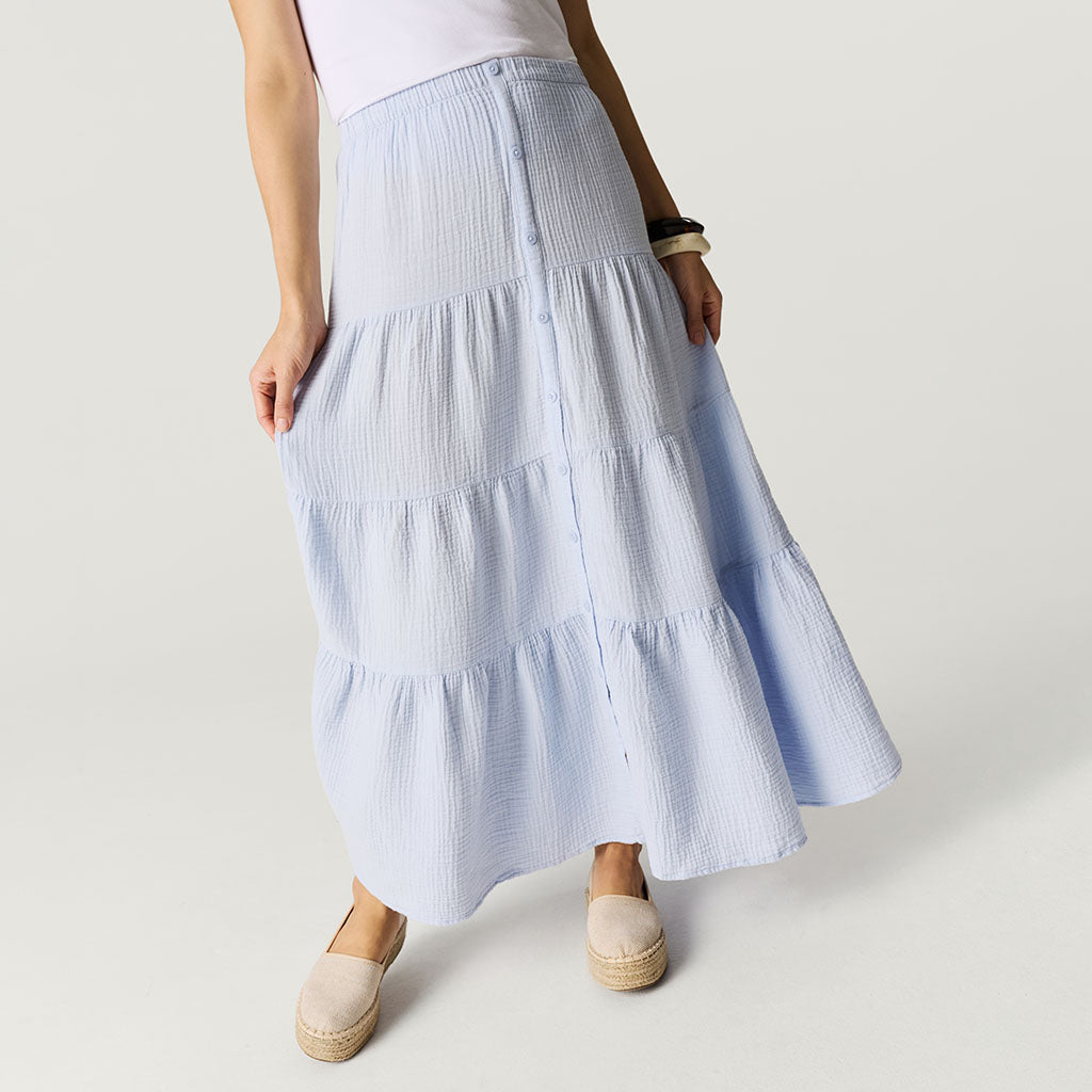 Halogen Blue Women's Cotton Crinkle Maxi Skirt