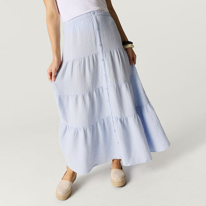 Halogen Blue Women's Cotton Crinkle Maxi Skirt