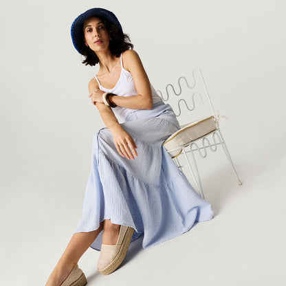 Halogen Blue Women's Cotton Crinkle Maxi Skirt