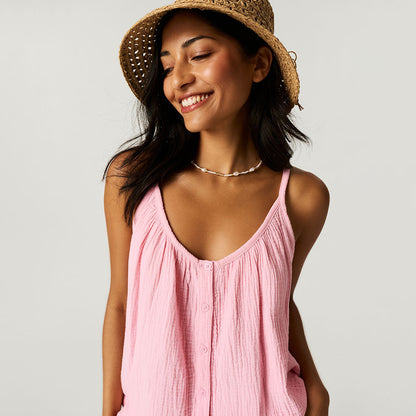 Happy Pink Women's Cotton Crinkle Cami