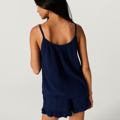 Varsity Navy Women's Cotton Crinkle Cami