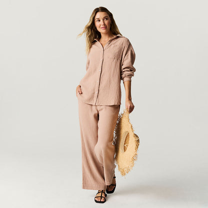 Macchiato Women's Oversized Cotton Crinkle Shirt