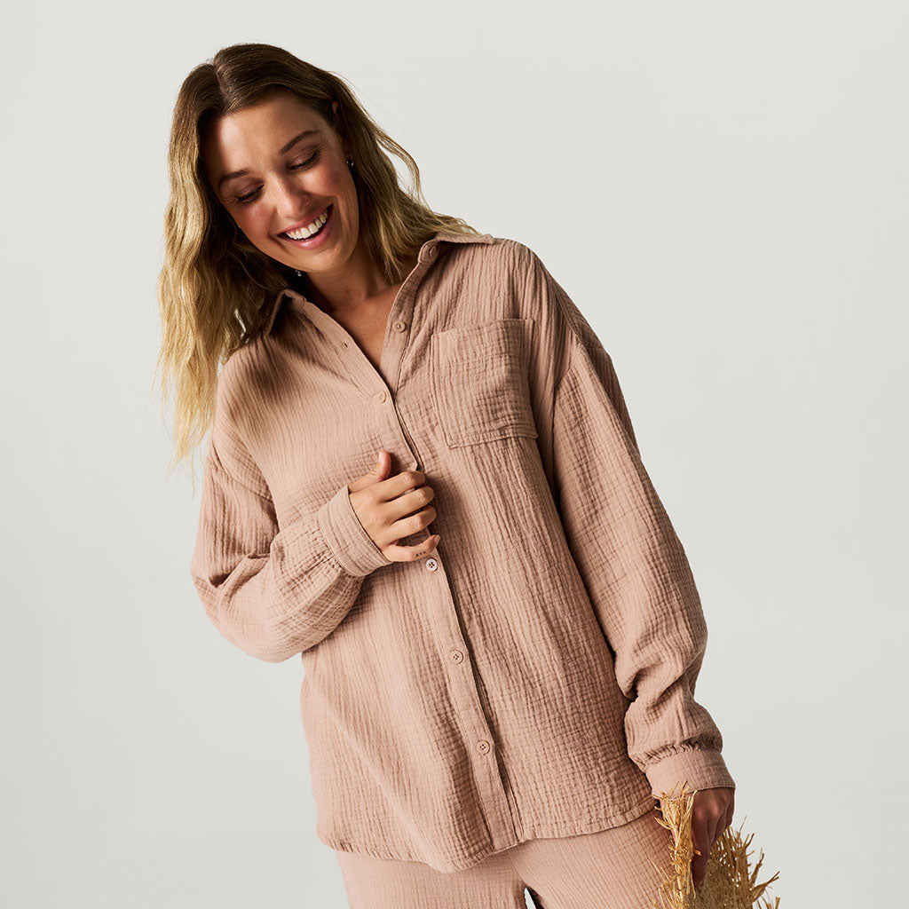 Macchiato Women's Oversized Cotton Crinkle Shirt