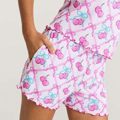 Amarena Women's Lettuce Edge Cami Short Set
