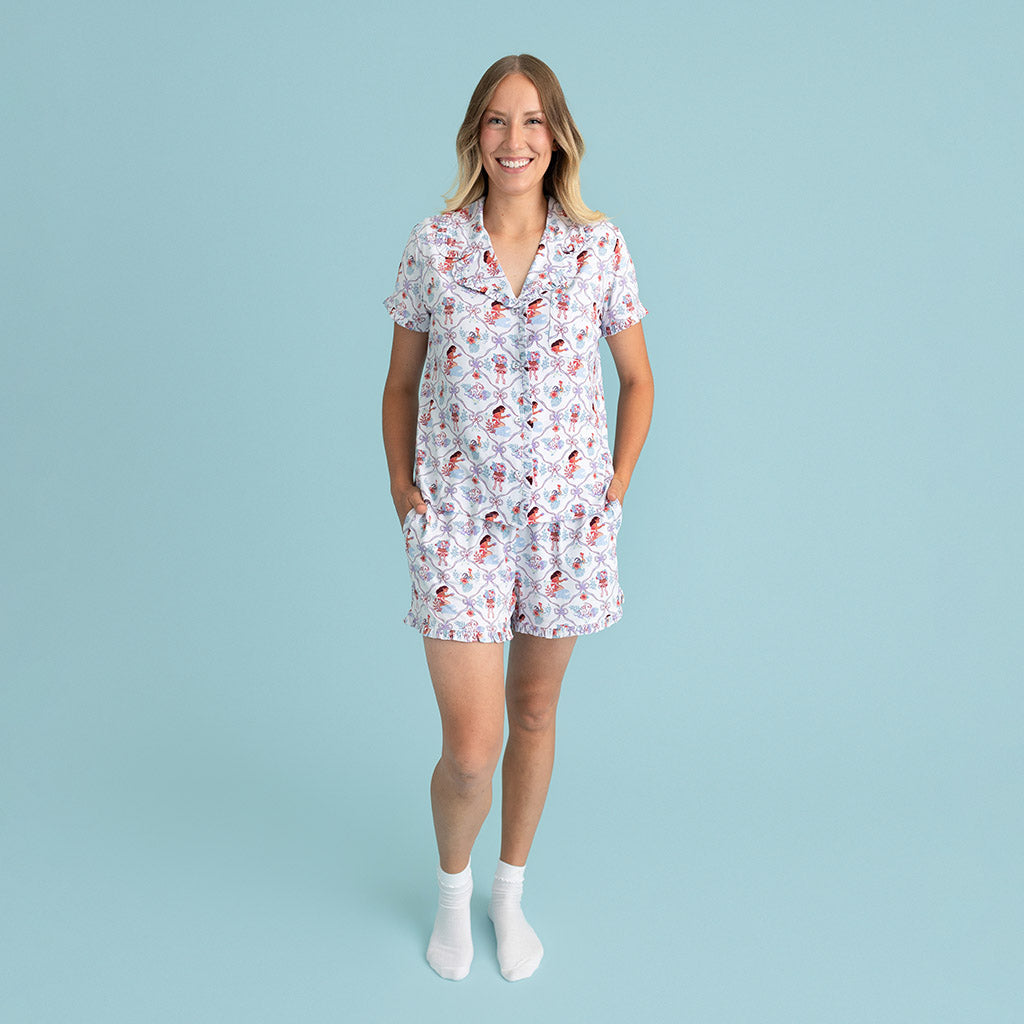 Disney Posh Moana Women's Ruffled Pajama Short Set