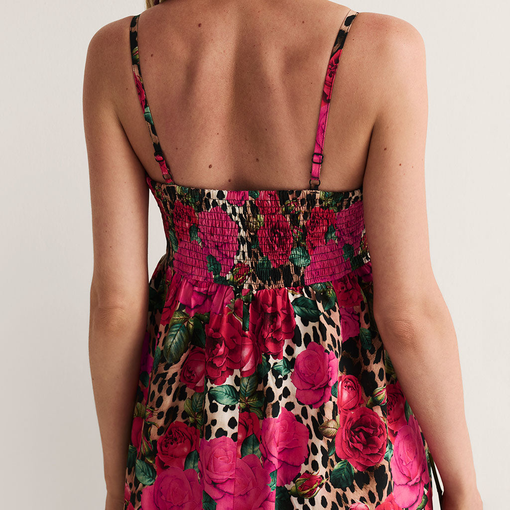 Wild Roses Women's Bamboo Challis Mini Dress