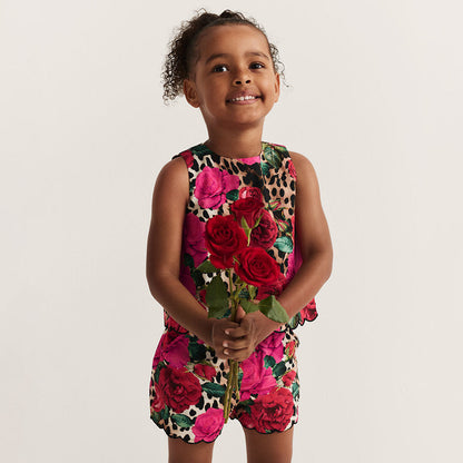 Wild Roses Bamboo Challis Top Short Set