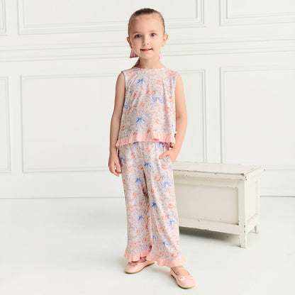 Agatha Ruffled Bow Back Tank Pant Set