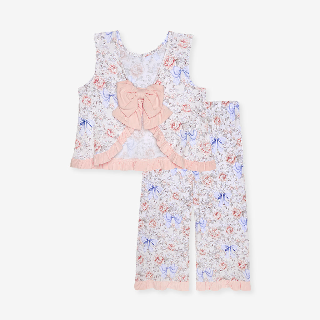 Agatha Ruffled Bow Back Tank Pant Set