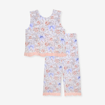 Agatha Ruffled Bow Back Tank Pant Set