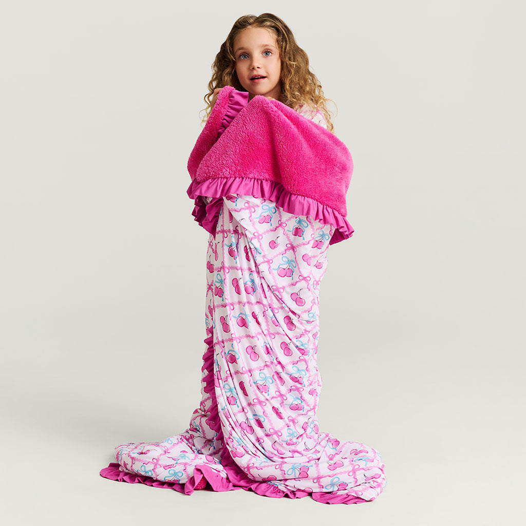 Amarena Ruffled Luxe Plush Patoo® Blanket