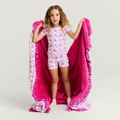 Amarena Ruffled Luxe Plush Patoo® Blanket