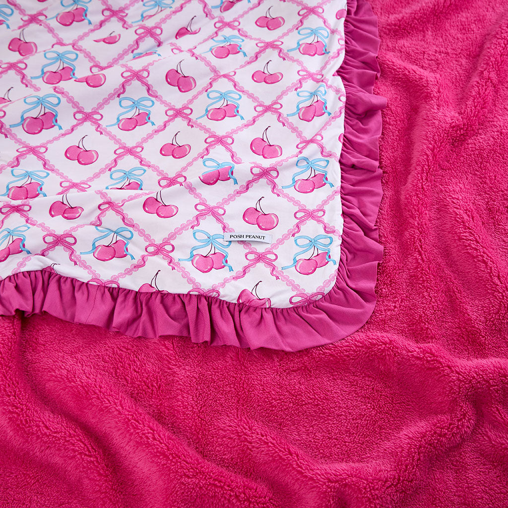 Amarena Ruffled Luxe Plush Patoo® Blanket