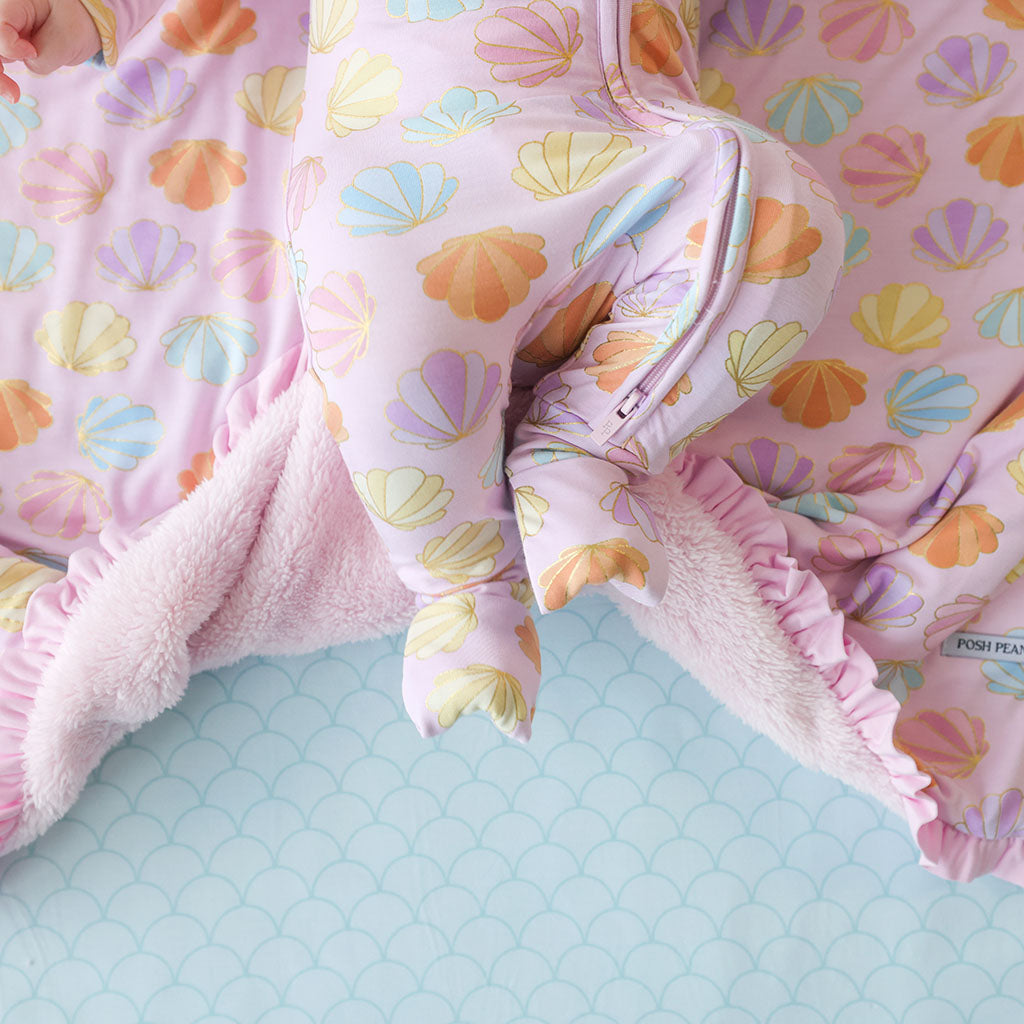Shelly Pink Ruffled Luxette Plush Patoo® Blanket