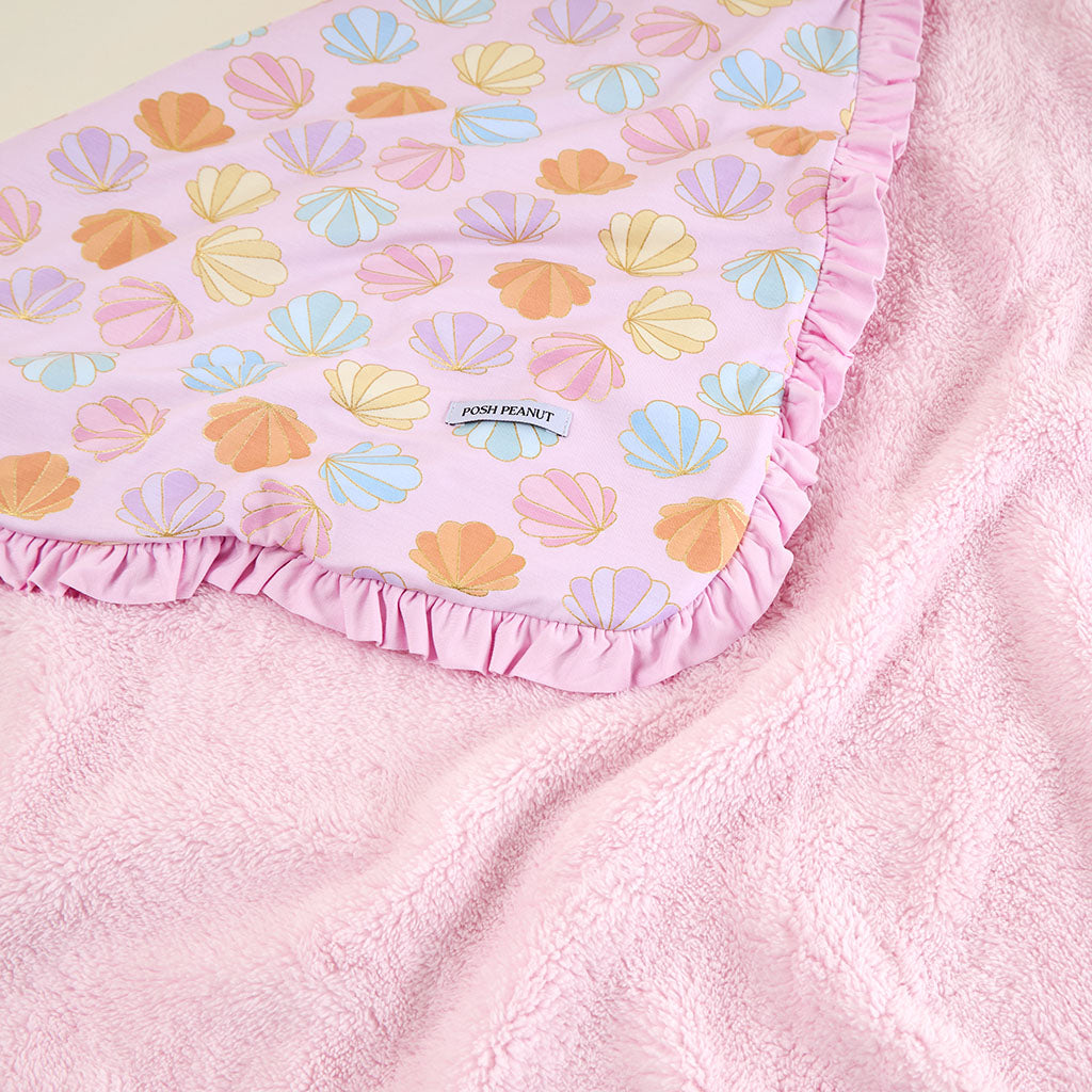 Shelly Pink Ruffled Luxette Plush Patoo® Blanket