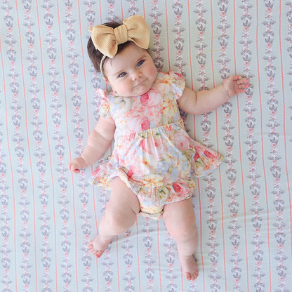 Rose Dreams Ruffled Twirl Bodysuit Dress