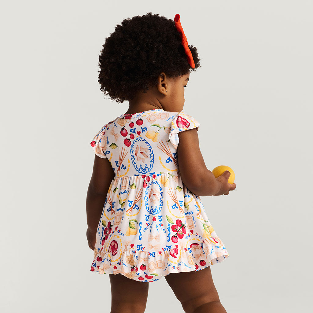 Mangia Ruffled Twirl Bodysuit Dress