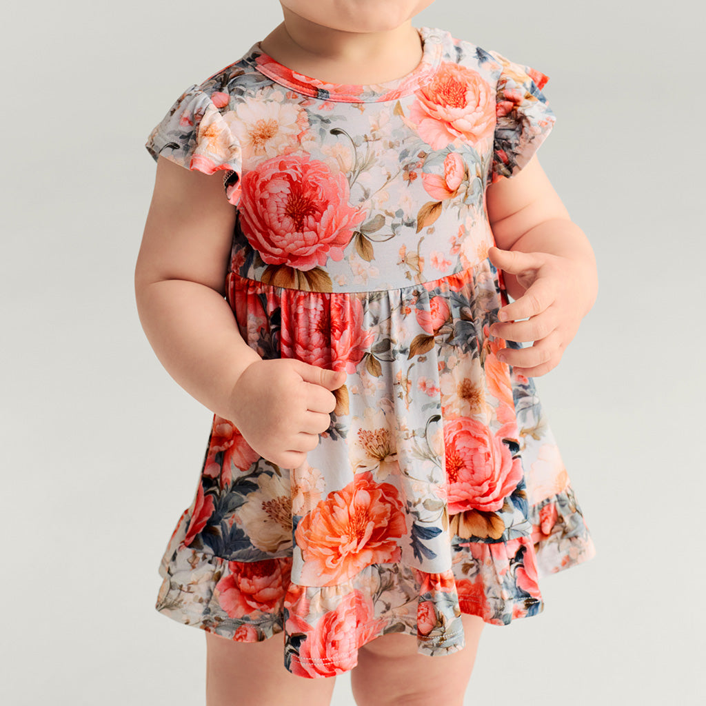 Mary Lou Ruffled Twirl Bodysuit Dress