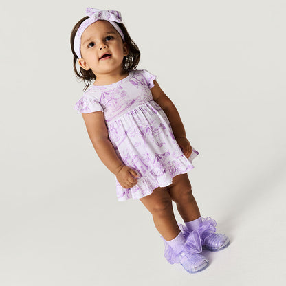 Babette Tie Back Ruffled Bodysuit Dress