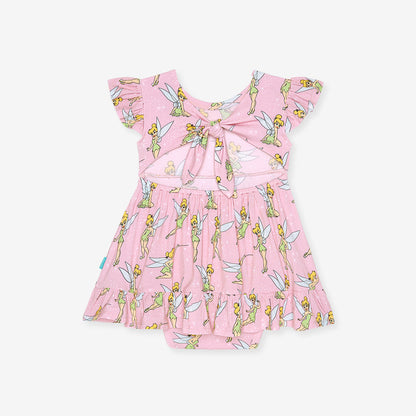 Disney Tinker Bell Tie Back Ruffled Bodysuit Dress