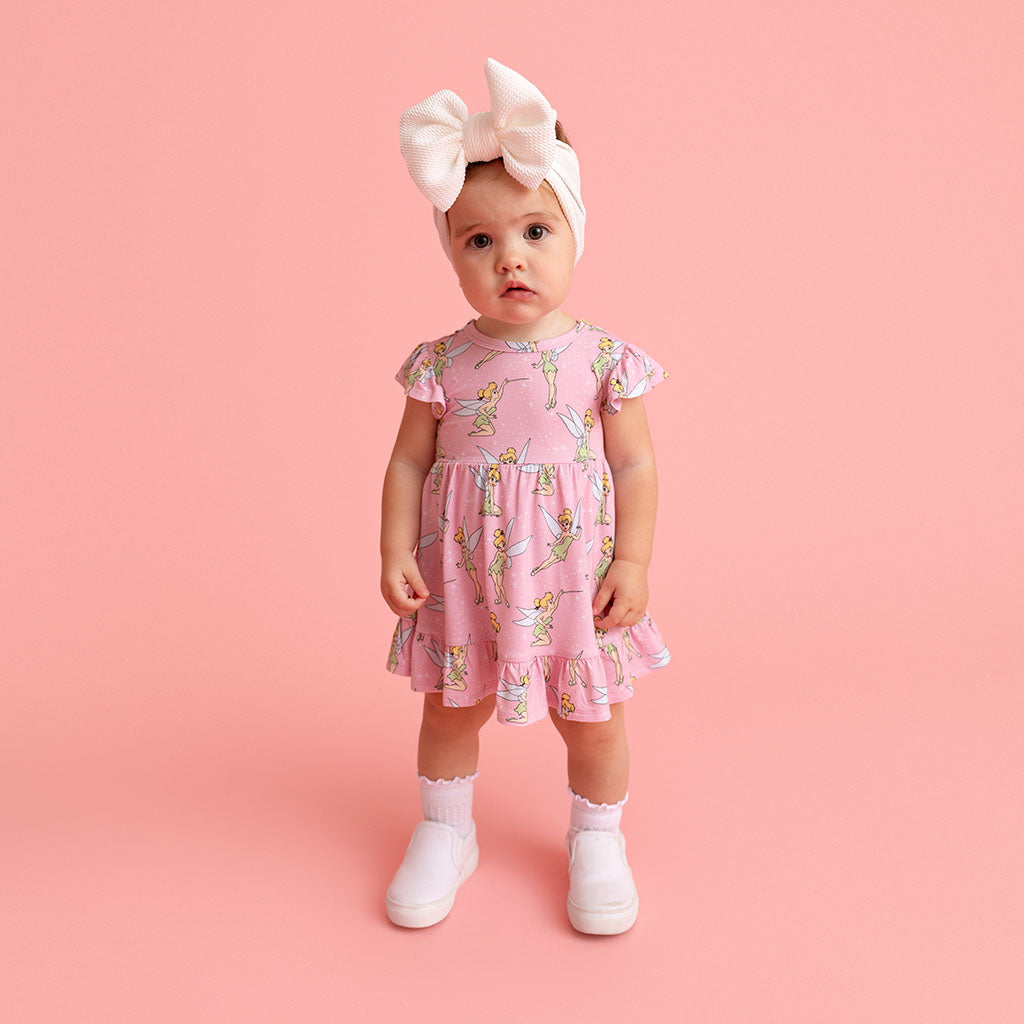 Disney Tinker Bell Tie Back Ruffled Bodysuit Dress