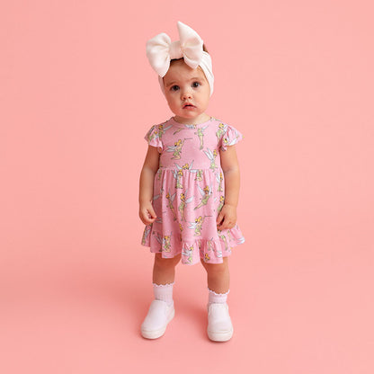 Disney Tinker Bell Tie Back Ruffled Bodysuit Dress
