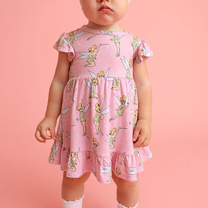 Disney Tinker Bell Tie Back Ruffled Bodysuit Dress