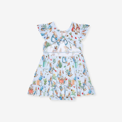 Peter Rabbit™ Tie Back Ruffled Bodysuit Dress