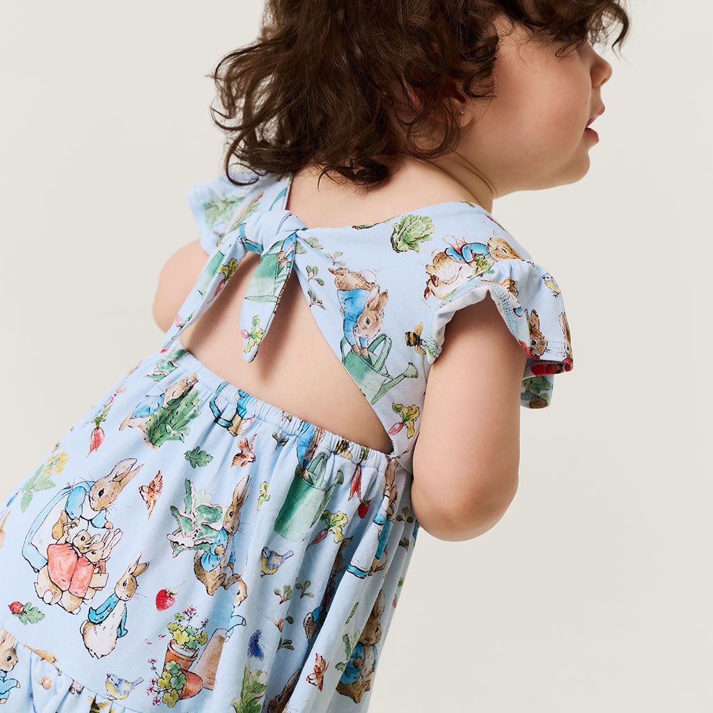 Peter Rabbit™ Tie Back Ruffled Bodysuit Dress