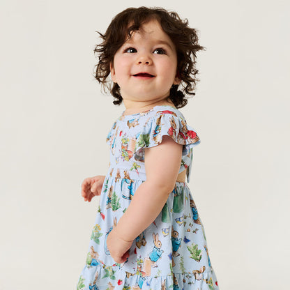 Peter Rabbit™ Tie Back Ruffled Bodysuit Dress
