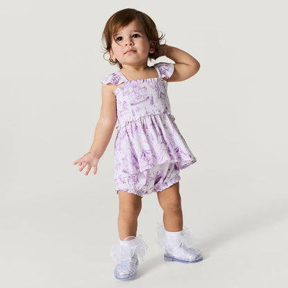 Babette Tie Back Ruffled Bodysuit Dress