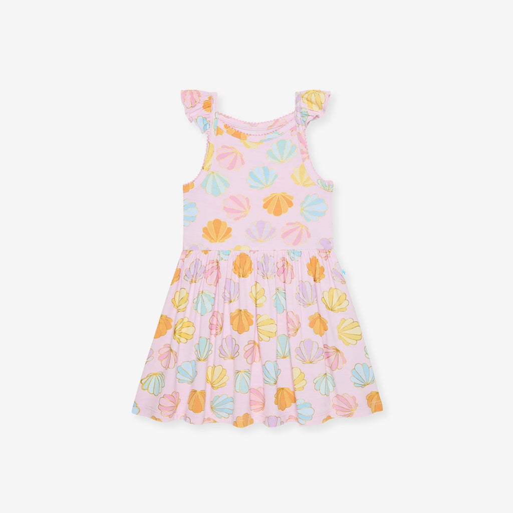Shelly Pink Ruffled Picot Bodysuit Dress