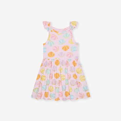 Shelly Pink Ruffled Picot Bodysuit Dress