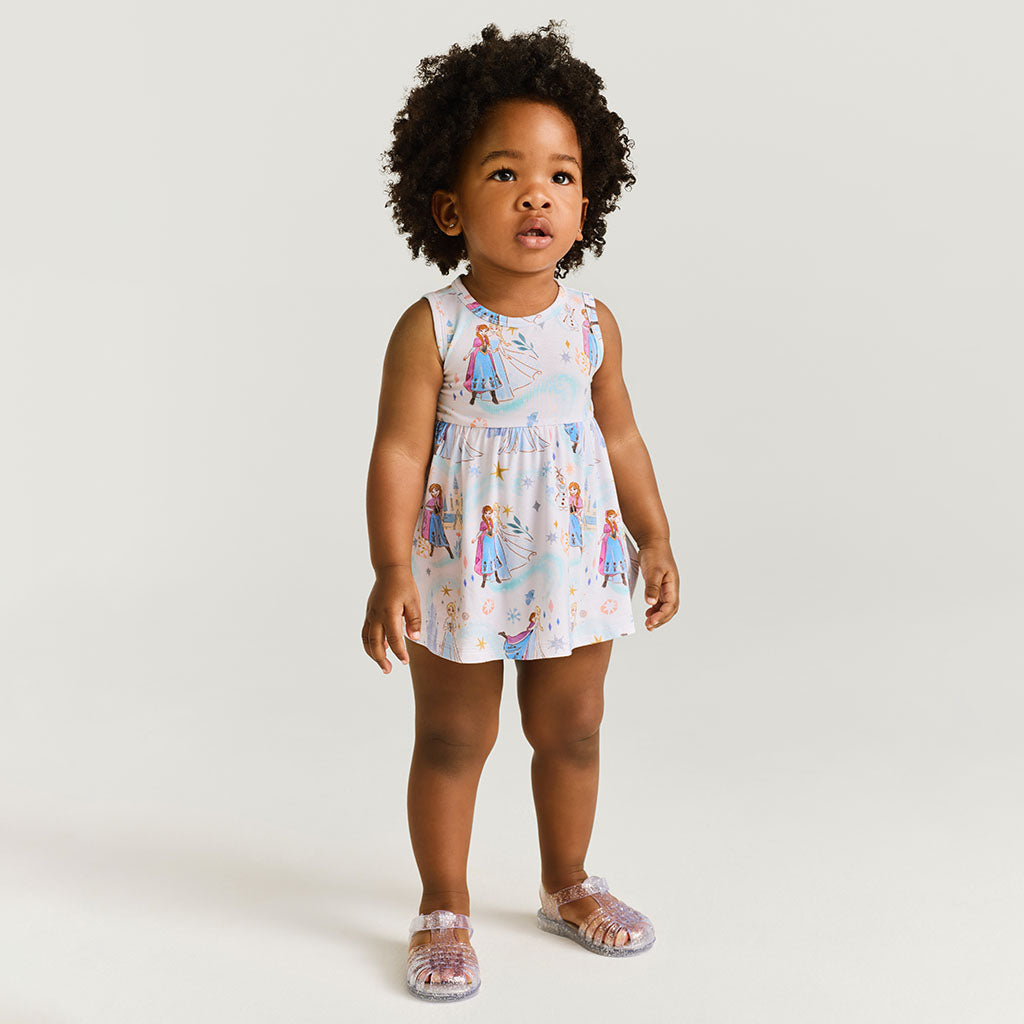 Disney Elsa & Anna Bow Back Bodysuit Dress