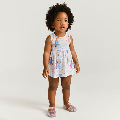 Disney Elsa & Anna Bow Back Bodysuit Dress