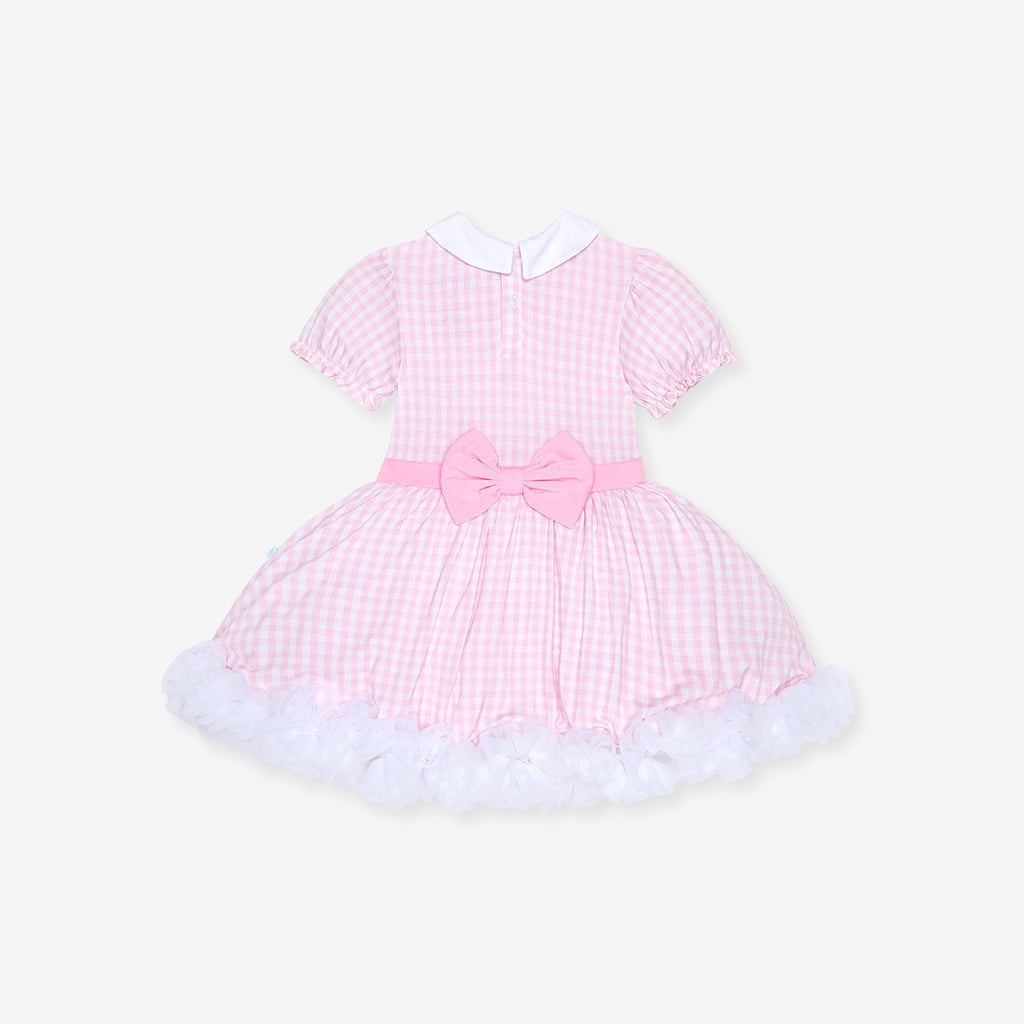 Garden Gingham Pink Petticoat Bodysuit Dress