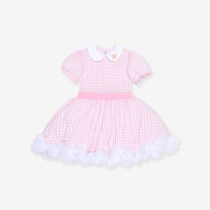Garden Gingham Pink Petticoat Bodysuit Dress