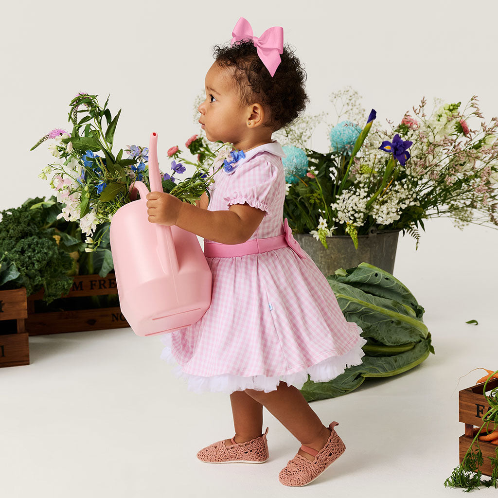 Garden Gingham Pink Petticoat Bodysuit Dress