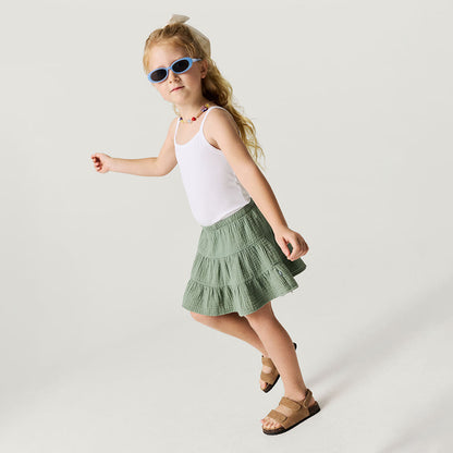 Soft Jade Cotton Crinkle Mini Skirt