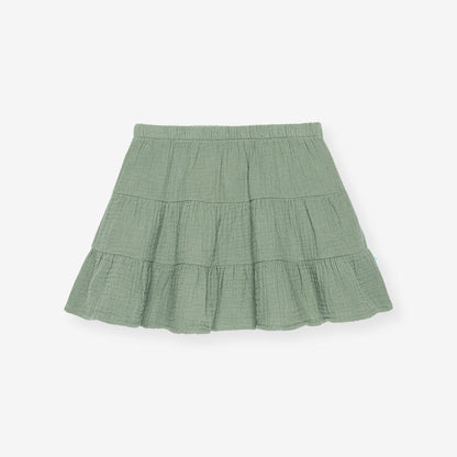 Soft Jade Cotton Crinkle Mini Skirt