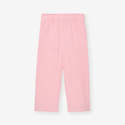 Happy Pink Cotton Crinkle Paperbag Pants