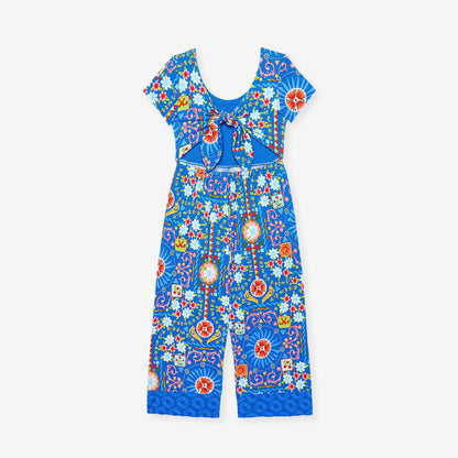 Carretto Tie Back Border Hem Jumpsuit