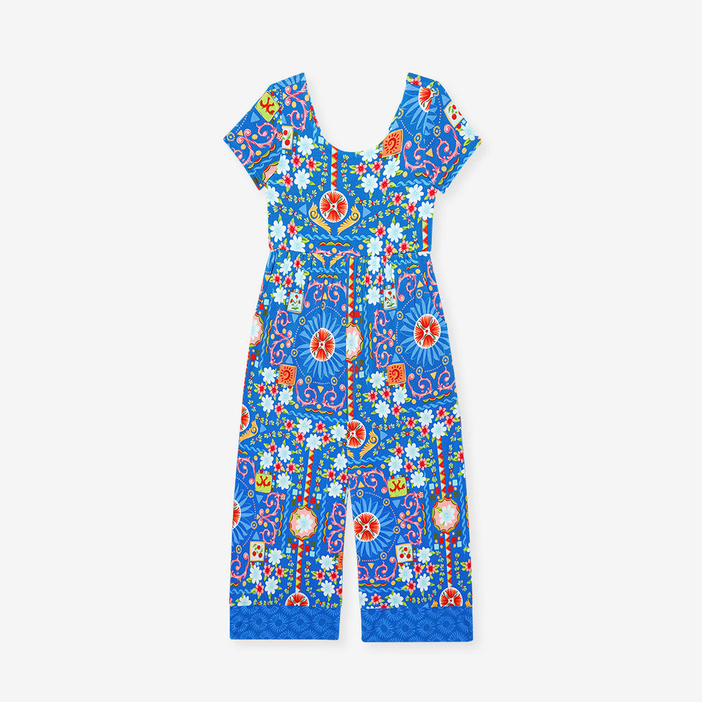 Carretto Tie Back Border Hem Jumpsuit