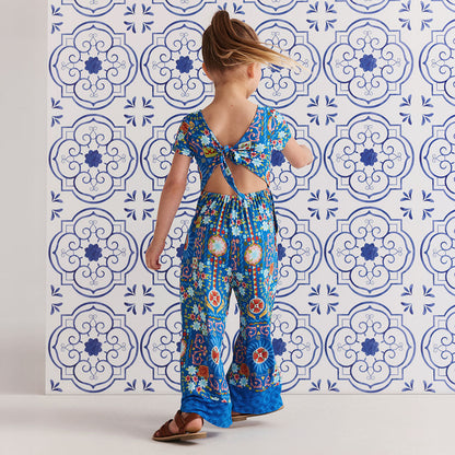 Carretto Tie Back Border Hem Jumpsuit