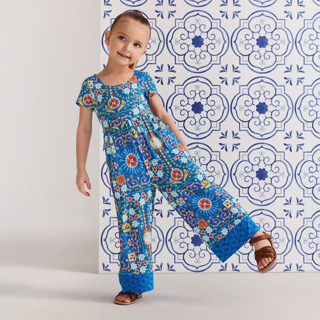 Carretto Tie Back Border Hem Jumpsuit