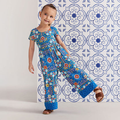 Carretto Tie Back Border Hem Jumpsuit