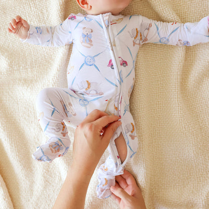 Oxford Footie Zippered One Piece