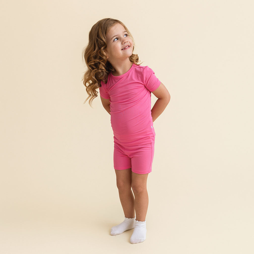 Posh Hot Pink Classic Pajama Short Set